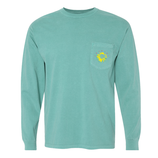 ¿Dónde Estás Corazón? Pocket Longsleeve Tee - Seafoam