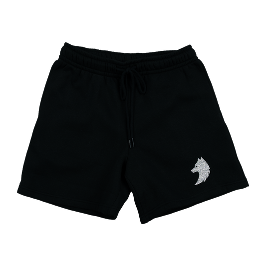 Bling Wolf Shorts - Black and Silver