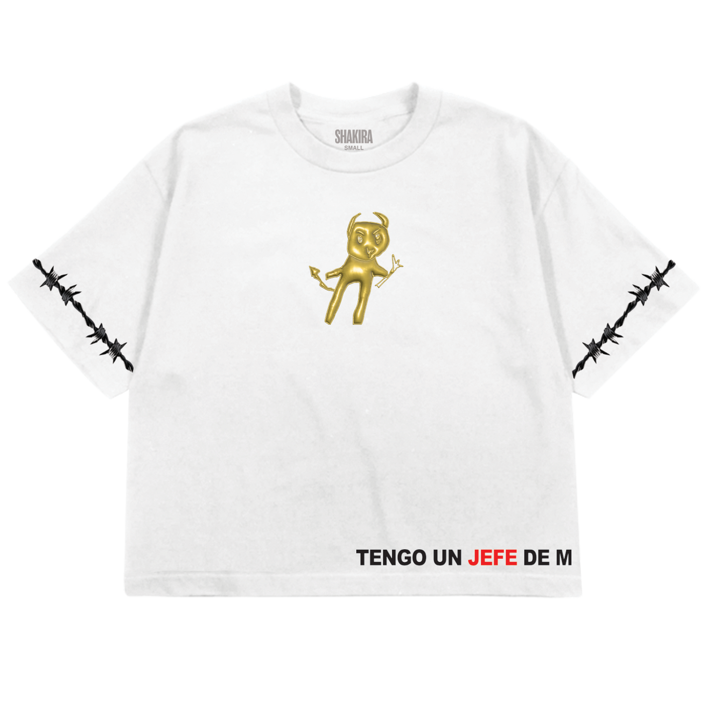 Tengo Un Jefe De M Crop T-shirt - White
