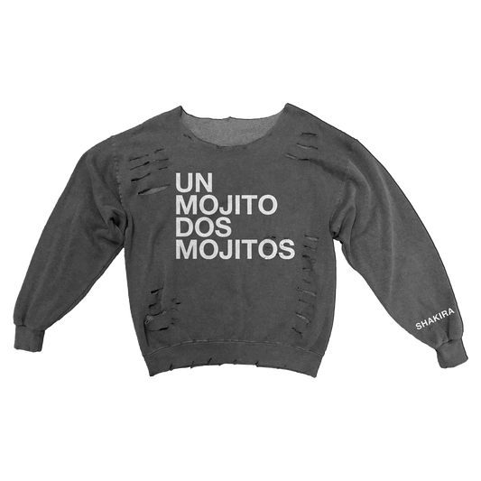 Un Mojito Dos Mojitos Destroyed Women's Sweatshirt